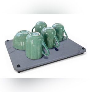 TEMOA Drying Stone Drying Mat for Kitchen Counter -15.7X11.8” Gray Marble